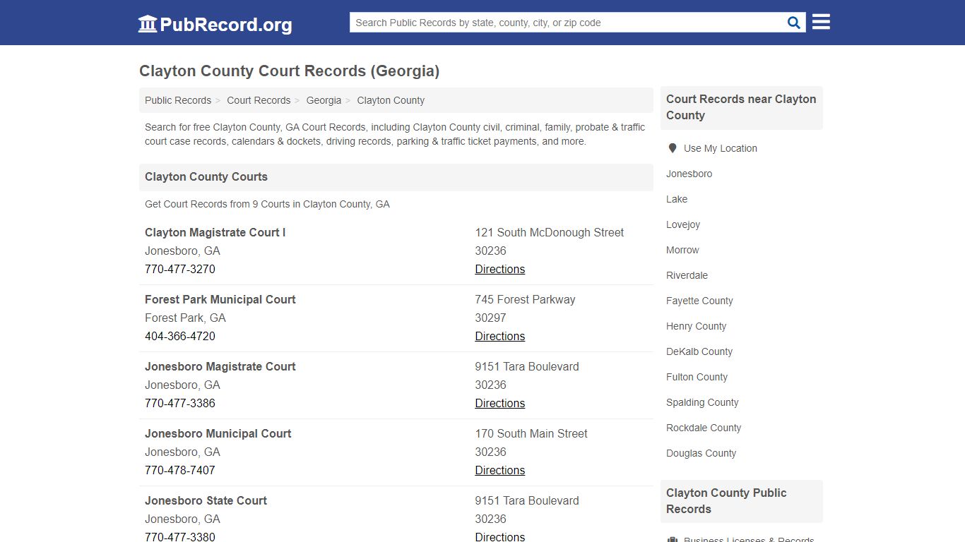 Free Clayton County Court Records (Georgia Court Records) - PubRecord.org